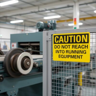 Caution Do not reach into running equipment