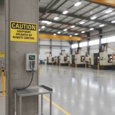 Caution Equipment operated by remote control