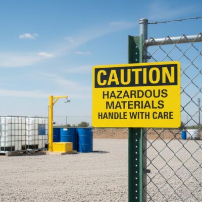 Caution Hazardous materials handle with care