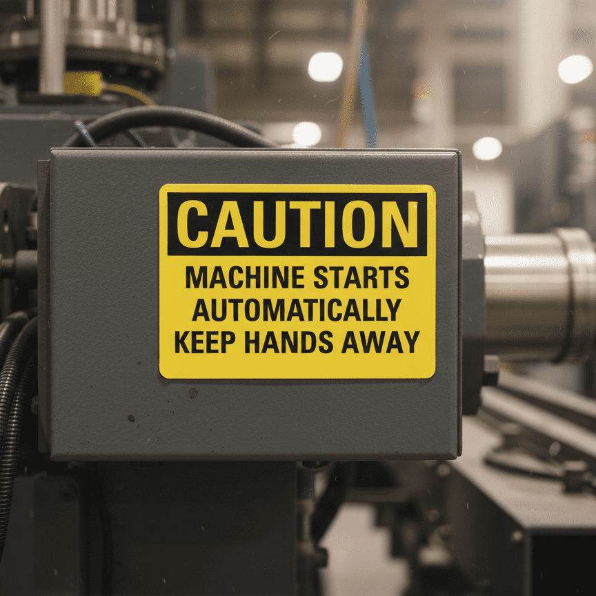 Caution Machine starts automatically keep hands away - Image 2