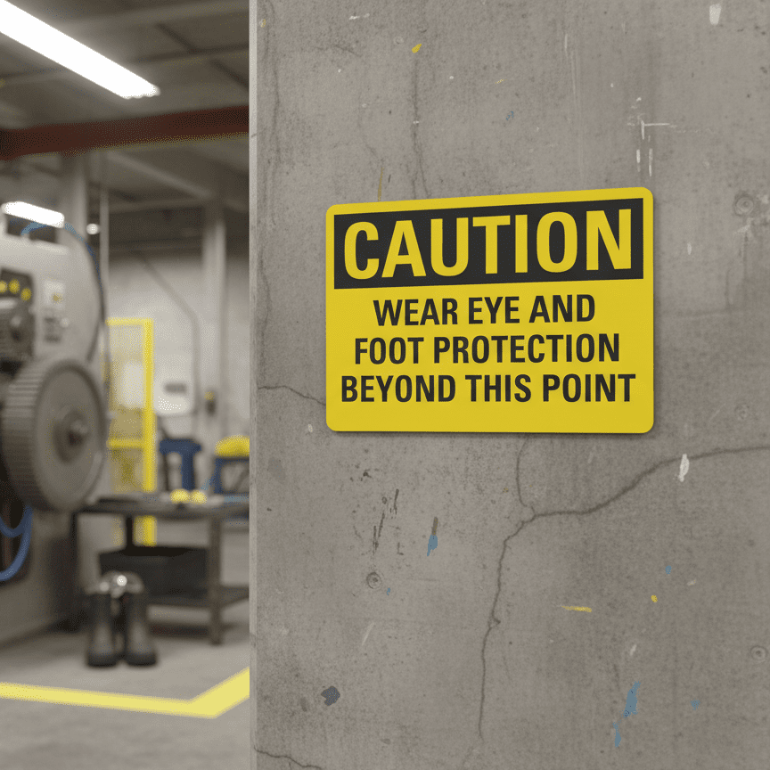 Caution Wear eye and foot protection beyond this point - Image 2