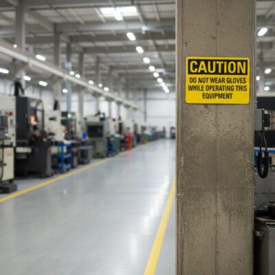 Caution Do not wear gloves while operating this equipment