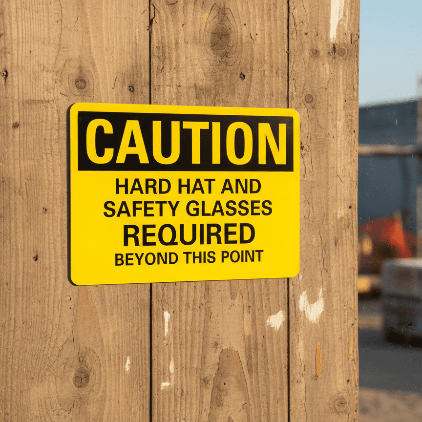 Caution Hard hat and safety glasses required beyond this - Image 2
