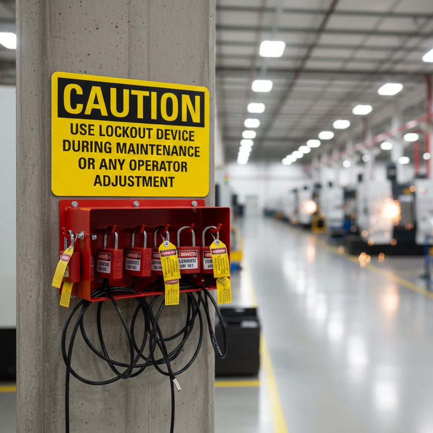 Caution Use lockout device during maintenance or any