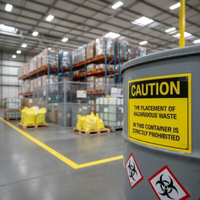 Caution The placement of hazardous waste in this