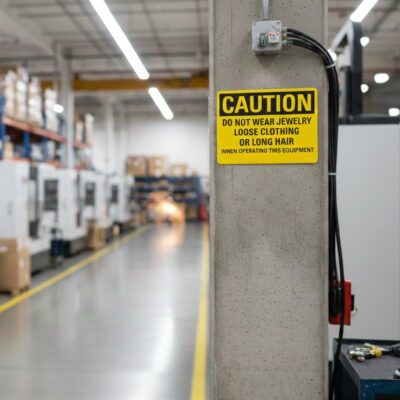 Caution Do not wear jewelry, loose clothing or long hair