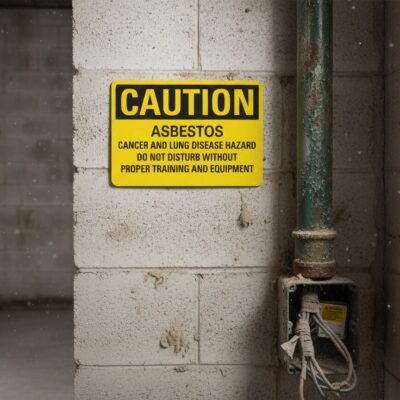 Caution Asbestos cancer and lung disease hazard do not