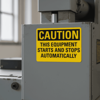 Caution This Equipment Starts And Stops Automatically