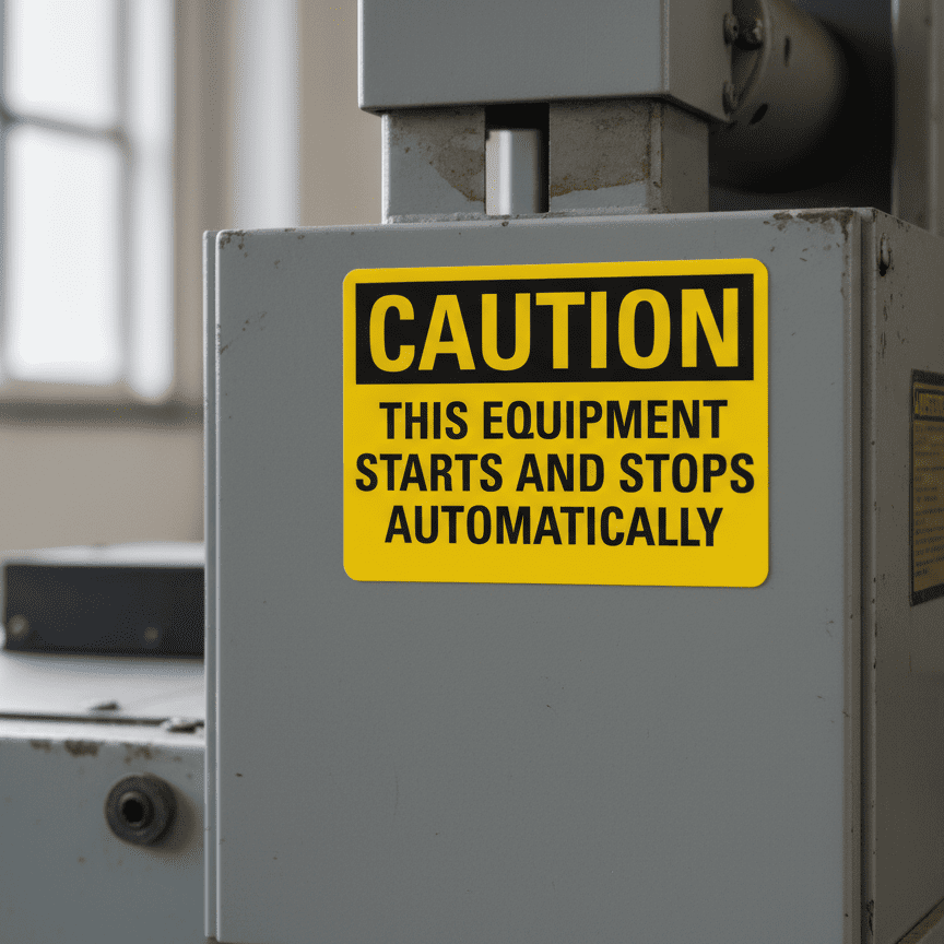 Caution This Equipment Starts And Stops Automatically