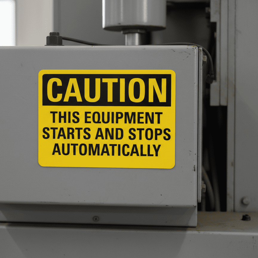 Caution This Equipment Starts And Stops Automatically - Image 2