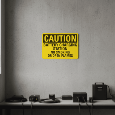 Caution Battery Charging Station No Smoking