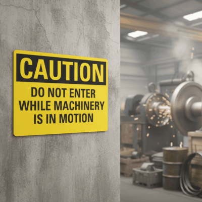 Caution Do Not Enter While Machinery In Motion