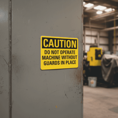 Caution Do Not Operate Machine Without Guards