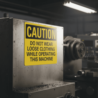 Caution Do Not Wear Loose Clothing While Operating