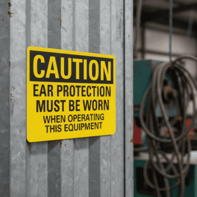Caution Ear Protection Must Be Worn When Operating