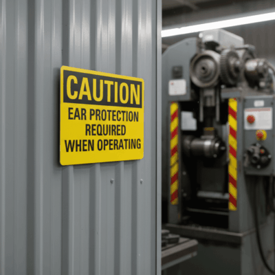 Caution Ear Protection Required When Operating