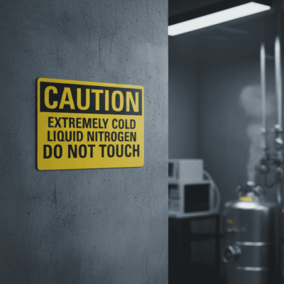 Caution Extremely Cold Liquid Nitrogen Do Not Touch