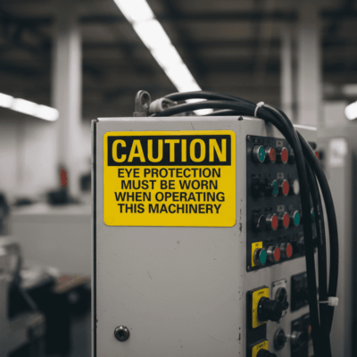 Caution Eye Protection Must Be Worn When Operating