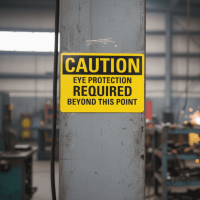 Caution Eye Protection Required Beyond This Point