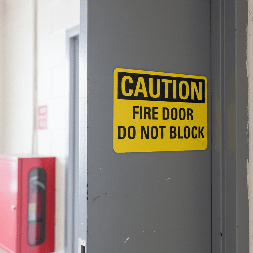 Caution Fire Door Do Not Block