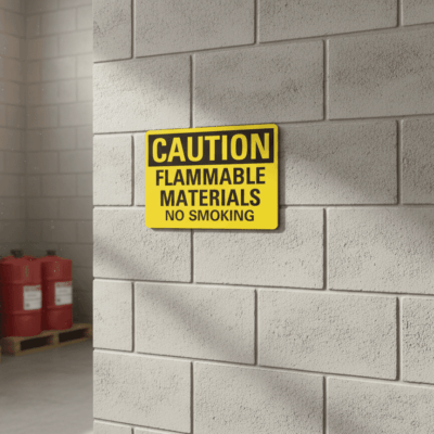 Caution Flammable Materials No Smoking