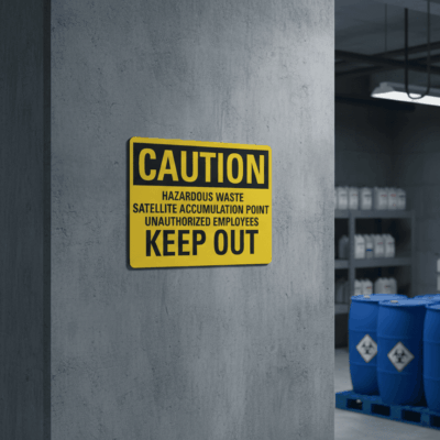 Caution Hazardous Waste Satellite Accumulation