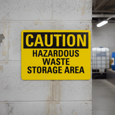Caution Hazardous Waste Storage Area