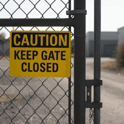 Caution Keep Gate Closed