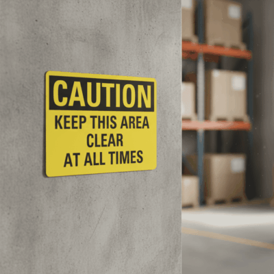 Caution Keep This Area Clear At All Times