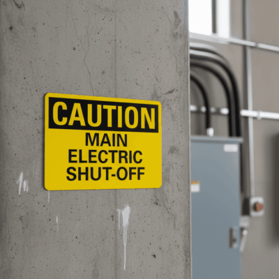 Caution Main Electric Shut-Off
