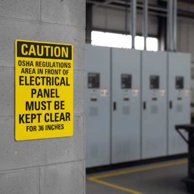Caution Osha Regulations Areain Front Electrical