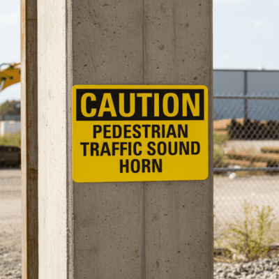 Caution Pedestrian Traffic Sound Horn