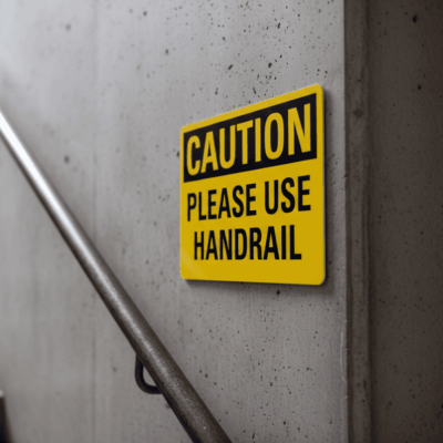 Caution Please Use Handrail
