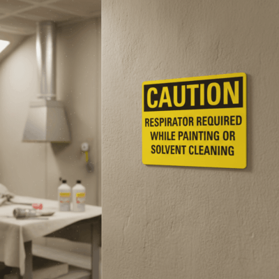 Caution Respirator Required While Painting