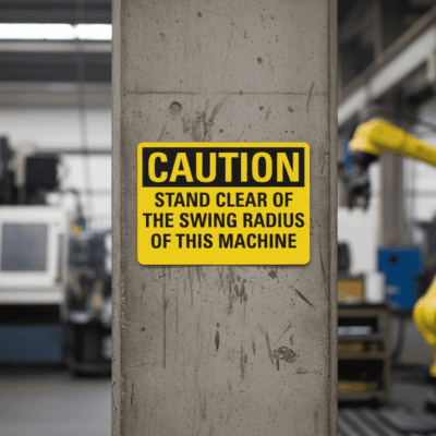 Caution Stand Clear Of The Swing Radius Of