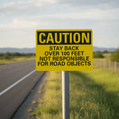 Caution Stay Back Over 100 Feet Not Responsible
