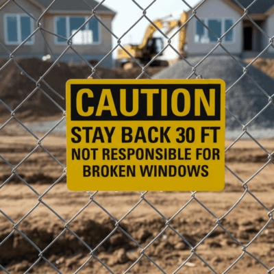 Caution Stay Back 30 Ft Not Responsible For