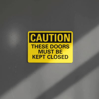 Caution These Doors Must Be Kept Closed