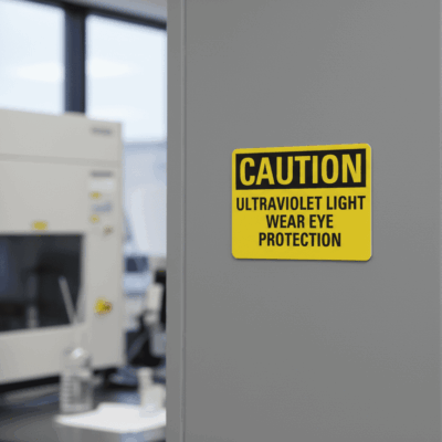 Caution Ultraviolet Light Wear Eye Protection