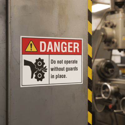 Danger Do not operate without guards in place