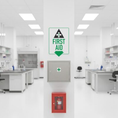 First Aid Down Arrow .040 Aluminum Sign