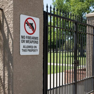 (Sym) No Firearms Or Weapons Allowed On This Property
