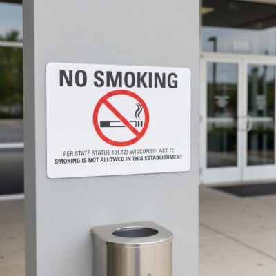 No Smoking (Sym) Per State Statue 101.123 Wisconsin Act 12
