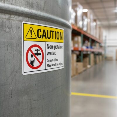 Caution Non-potable water. Do not drink. May result in