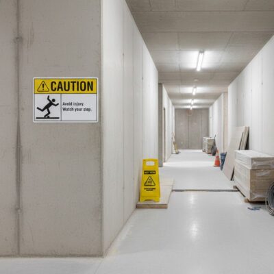 Caution Avoid injury watch your step