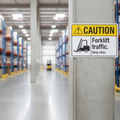 Caution Forklift traffic. Keep clear.