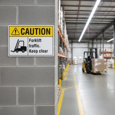 Caution Forklift traffic keep clear