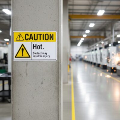 Caution Hot. Contact may result in injury.
