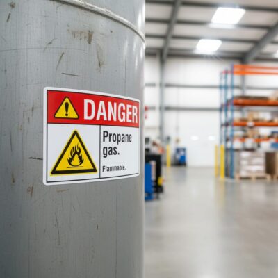 Danger Propane gas. Flammable.