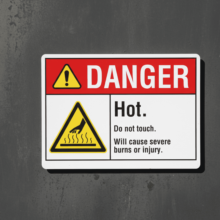 Danger Hot. Do not touch will cause severe burns or - Image 2